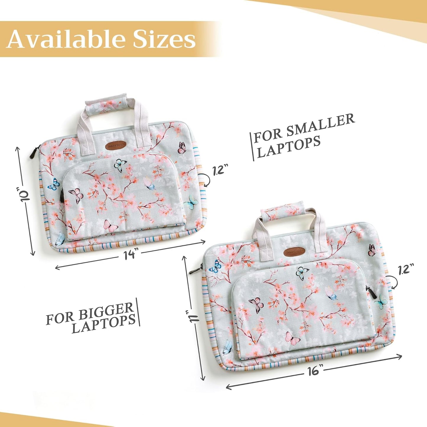 Maison d'Hermine Laptop bag with front pocket Stain and water repellent Cotton canvas