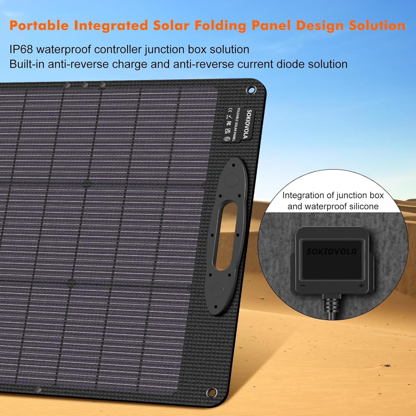 200W Portable Solar Panels,Foldable Solar Panel,IP68 Waterproof & Durable Up to 25% Efficiency N-Type 16BB Solar Cell ETFE Folding Solar Panel Kit,for Power Station Outdoor Camping RV