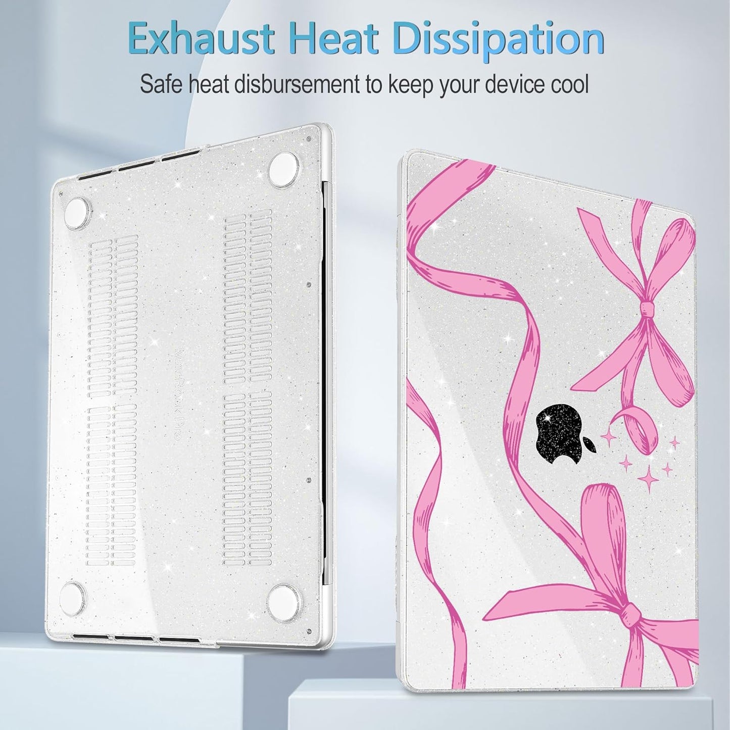 Mektron Case for MacBook Pro 16" M4 A3403 A3186 M3 A2991 M2 A2780 M1 A2485 (2021/2023/2024) Pro/Max with Touch ID, Hard Shell Plastic Laptop Cover Keyboard Cover Screen Protector, Pink Bows C246
