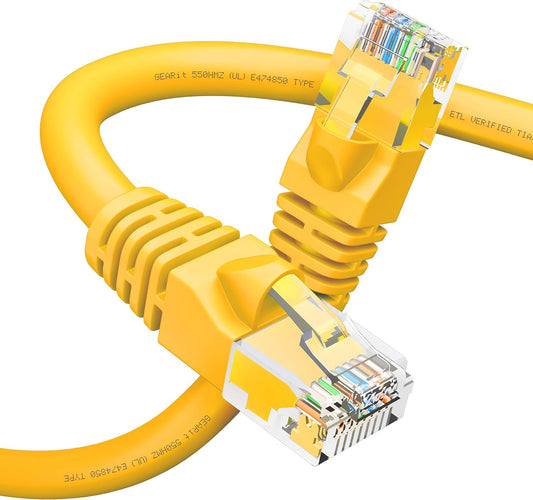 GEARit Cat 6 Ethernet Cable (1-Pack 35 Feet) Cat6 Network Patch, 10Gbps, RJ45, Snagless Cord, Gold-Plated Connectors, Internet for PC, TV, Tablet, Router, Printer, Servers, IT Data Center - White