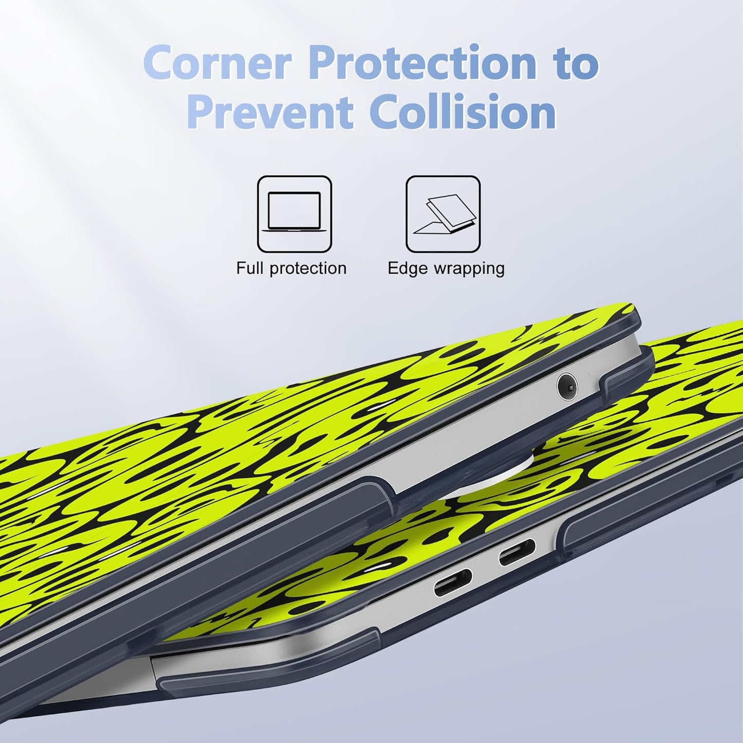 Case for MacBook Pro 13 inch with/Without Touch Bar (2016-2022, M2 A2338 M1 A2289 A2251 A2159 A1989 A1706 A1708), Hard Shell + Keyboard Cover + Dust Plug, Distorted Emoticon