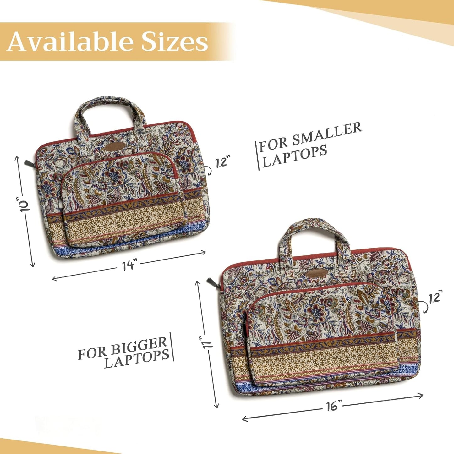 Maison d'Hermine Laptop bag with front pocket Stain and water repellent Cotton canvas