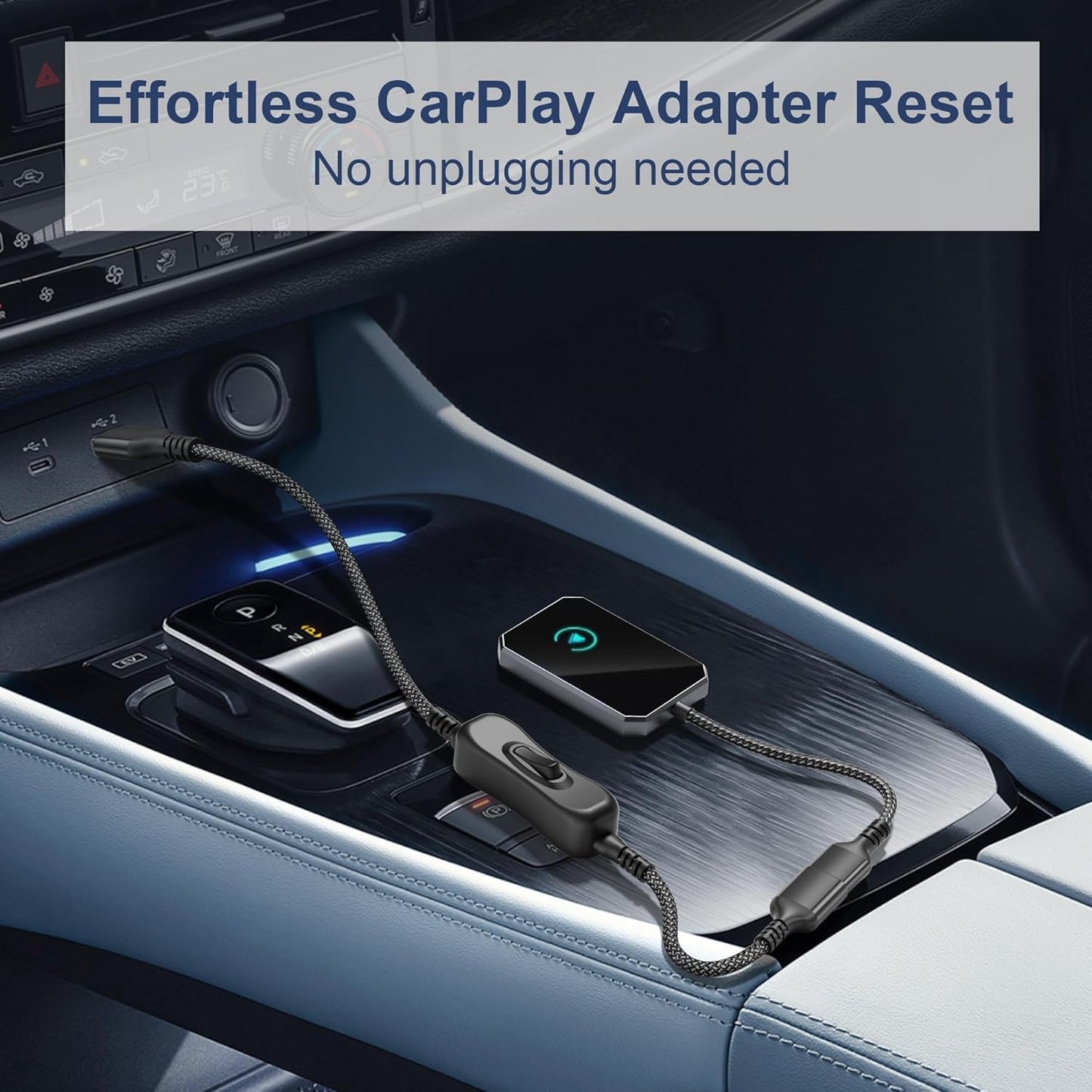 Itramax USB On Off Switch Cable for Carplay 1FT,Inline USB Power Switch USBA Male to Female Extension Cord with Switch Upgraded Toggle Cable for PC,TV,Car,LED Strip,Desk Lamp,Fan,Light