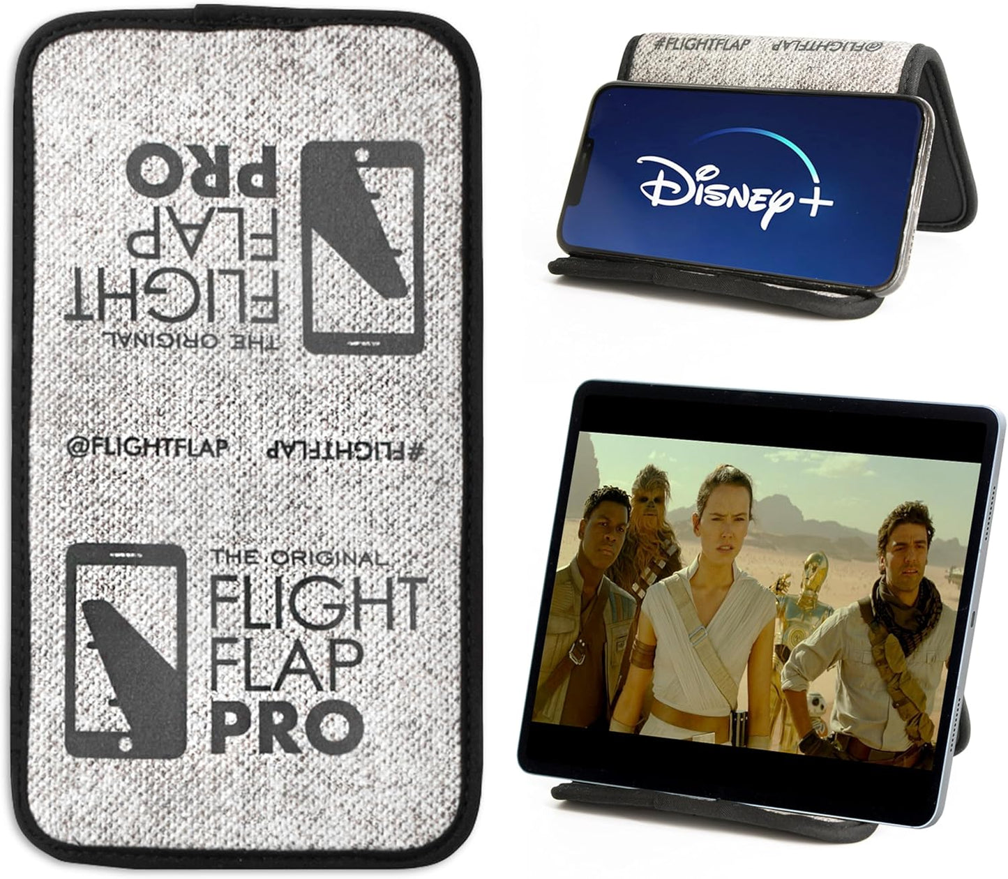 Airplane Phone Holder, Flexible Tablet and Cell Phone Holder, Folding Cellphone Stand for Desk, Bed, Office, Treadmill - Airplane Accessories Long Flight Travel - Plane Essentials (Pro)