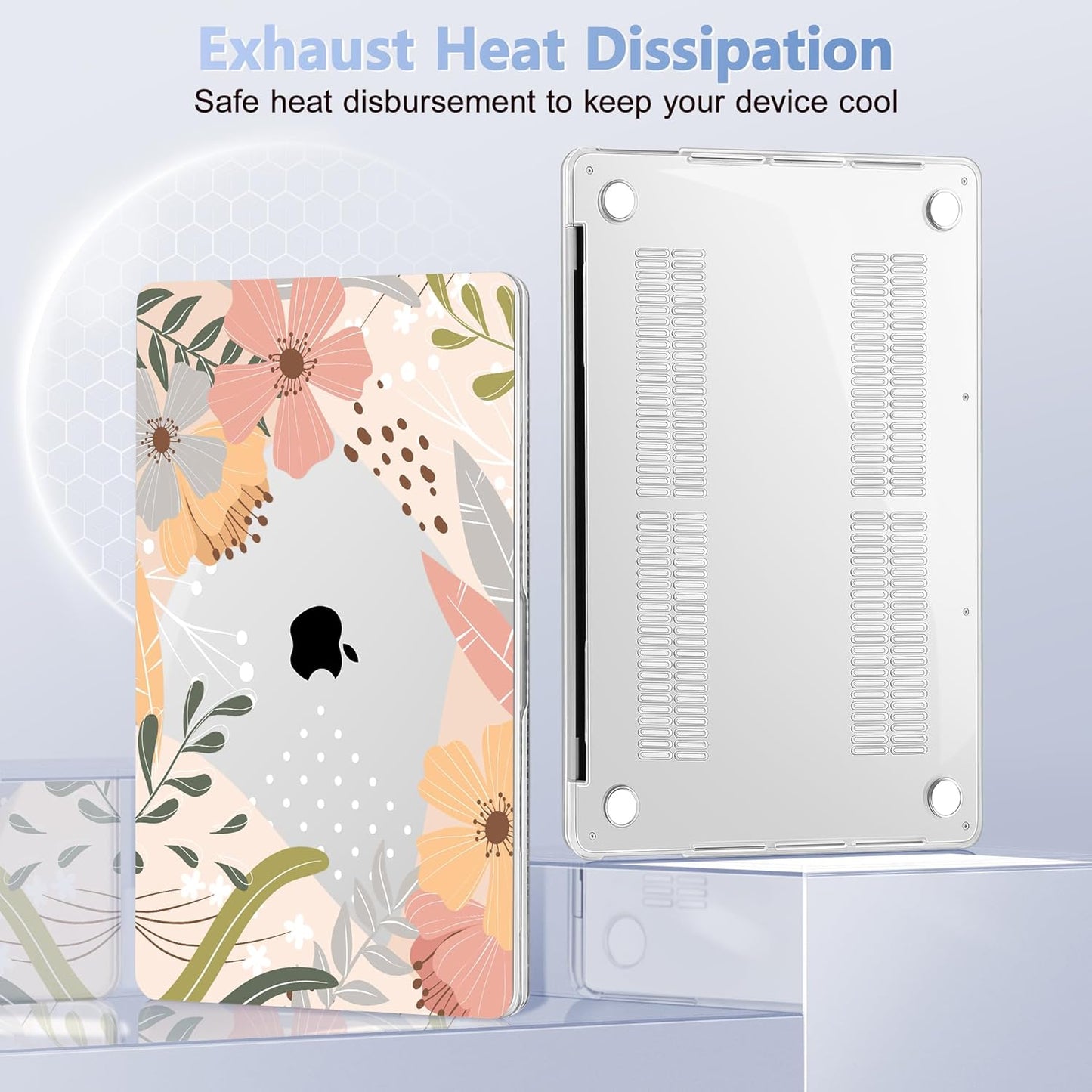 for MacBook Pro 16 inch Case 2019 2020 Release Model A2141, Plastic Hard Shell Cover with Keyboard Cover & Screen Protector for MacBook Pro 16 inch with Touch Bar & Touch ID - Floral P227