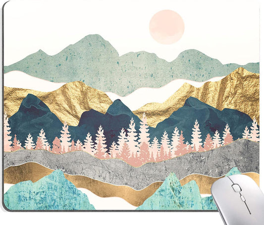 Hokafenle Mountain Abstract Art Mouse Pad - Non-Slip Rubber Base Square Wireless Mousepad for Laptop and Desk