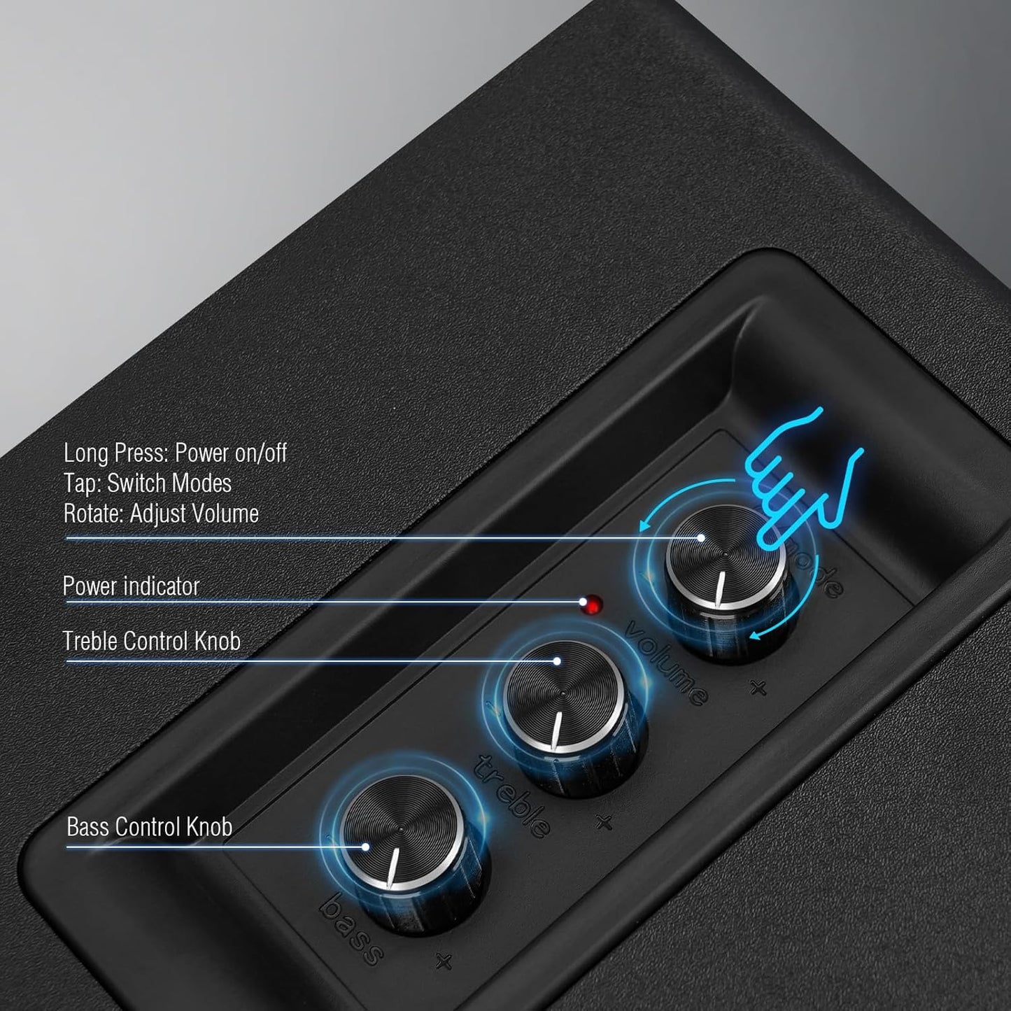 Computer Speakers for Desktop PC, Active Bookshelf Speaker with 3‘’ Carbon Fiber Woofer and Silk Film Tweeter ,Supports Bluetooth 5.3, USB-C, AUX/RCA Input for Record Player TV - Black Stereo Set