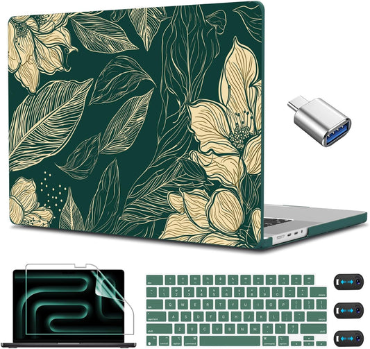 CISSOOK Compatible with MacBook Pro 14 inch 2024 2023 2022 2021 Release M4 M3 M2 M1 Chip A3112 A3185 A3401 A2918 A2992 A2779 A2442 Model, Hard Shell Case with Keyboard Cover&Screen Protector, Pink Bow