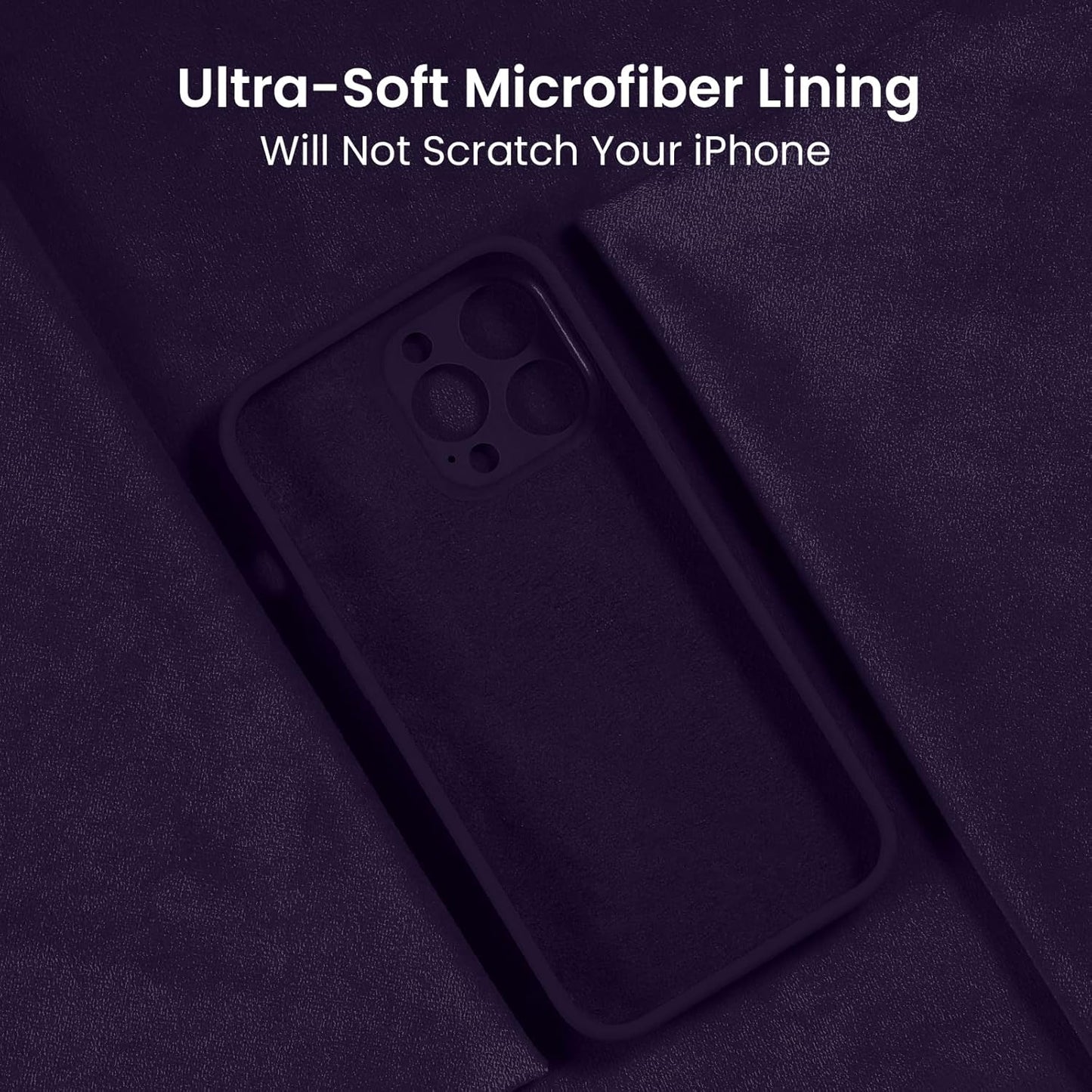 FireNova Designed for iPhone 13 Pro Case, Silicone Upgraded [Camera Protection] Phone Case with [2 Screen Protectors], Soft Anti-Scratch Microfiber Lining Inside, 6.1 inch, Purple