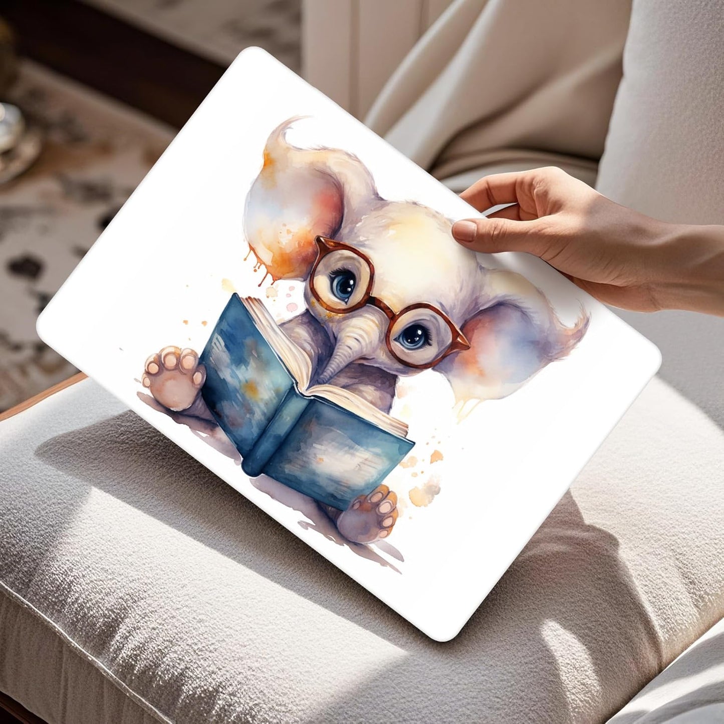 Mektron Compatible with M4 MacBook Air 15 inch Case 2025 A3241 2024 2023 M3 A3114 A2941 M2 Liquid Retina Display Touch ID, Plastic Hard Case & Keyboard Skin & Screen Protector - Cute Elephant C342