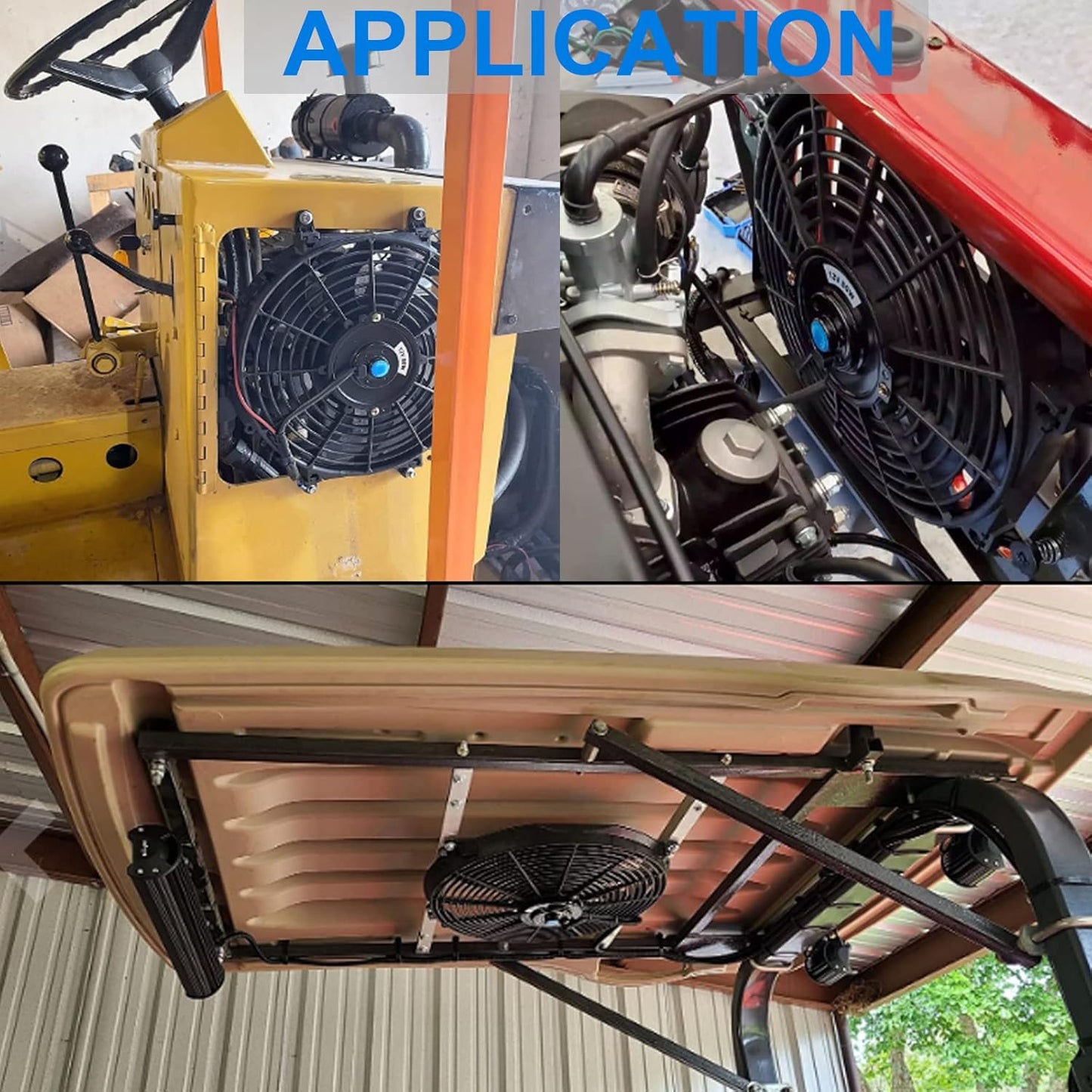 7 Inch Universal Slim Fan Push Pull Electric Radiator Cooling Fan 12V 80W Mount Kit Black Set of 2