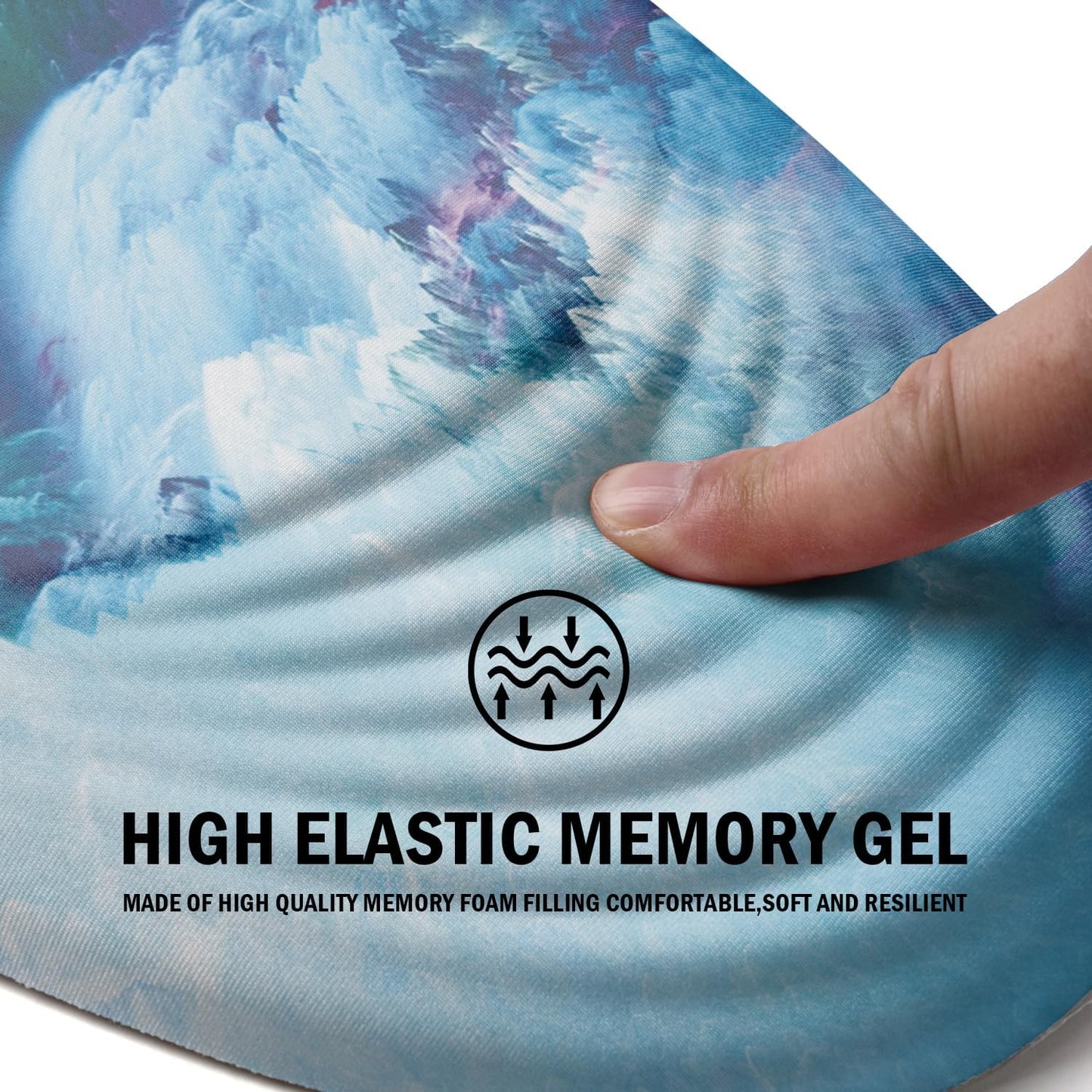 Ergonomic Mouse Pad with Wrist Rest Support,Mousepad Relief Carpal Tunnel Pain, Entire Memory Foam Mouse Pad with Non-Slip PU Base, Wireless Mouse Pad,Falls Dazzling Galaxy