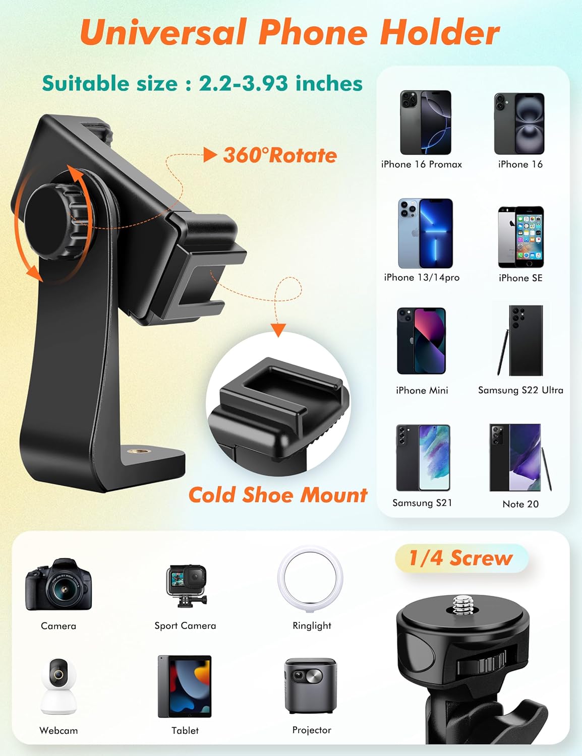 71" Tripod for iPhone, Phone Tripod Selfie Stick with Remote, Cell Phone Tripods & Tall Travel Tripods for Recording Video Selfies Photo, Compatible with iPhone 16 15 14 Pro Max 13 Android