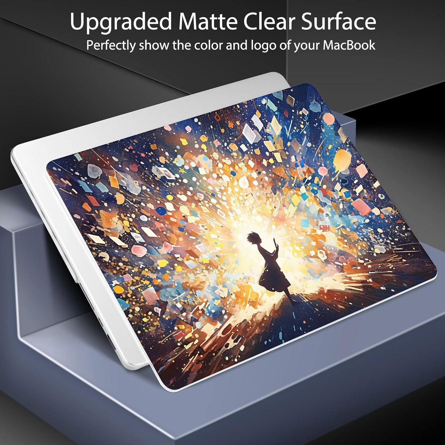 for MacBook Pro 16 inch Case 2021 2022 2023 2024 Release A3186 A3403 M4 A2991 M3 A2780 M2 A2485 M1 Pro/Max, Hard Shell Case with Screen Protector & Keyboard Cover, Colorful Lights & Stars