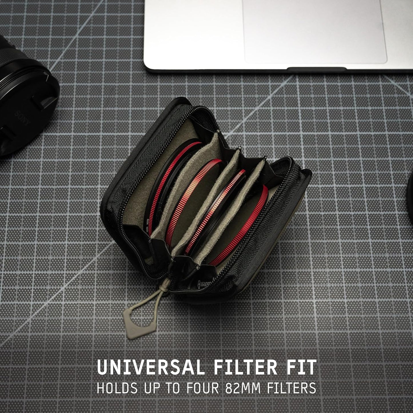 WANDRD Lens Filter Case - Store 4 Filters in Your Camera Backpack or Camera Case, Protect Photography Accessories from Scratches, Dust & Impact (Yuma Tan)