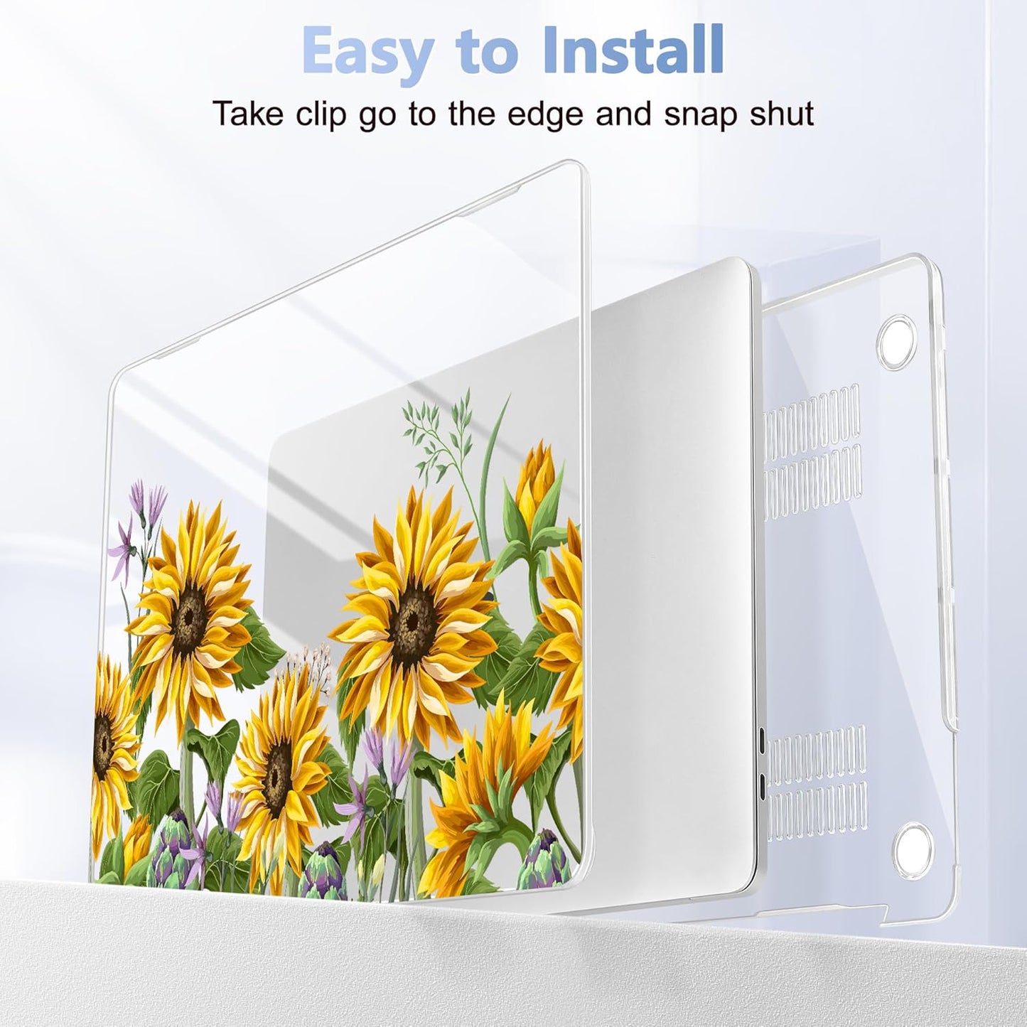 for MacBook Pro 16 inch Case 2019 2020 Release Model A2141, Plastic Hard Shell Cover with Keyboard Cover & Screen Protector for MacBook Pro 16 inch with Touch Bar & Touch ID, Sunflowers