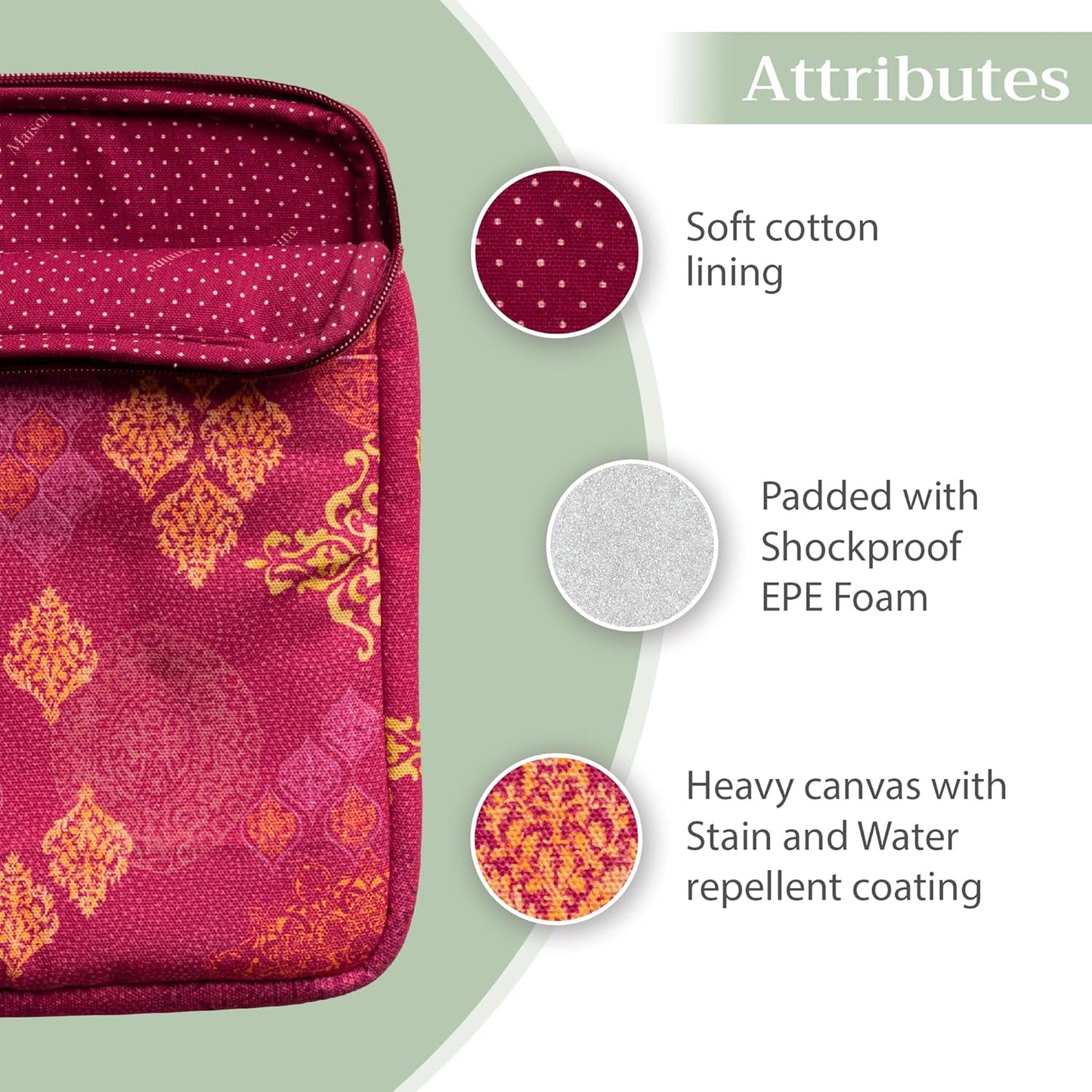 Maison d'Hermine Laptop bag with front pocket Stain and water repellent Cotton canvas