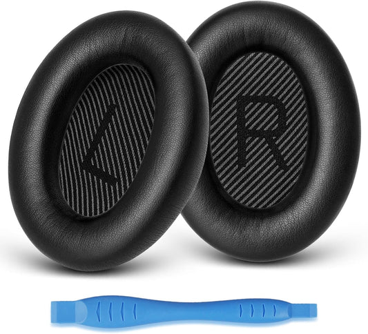 GEVO Ear Pads Cushions Replacement for Bose QC35 ii QC35, Earpads for Bose QuietComfort 35ii 35 Headphones with Protein Leather Noise Isolation Memory Foam (Black)
