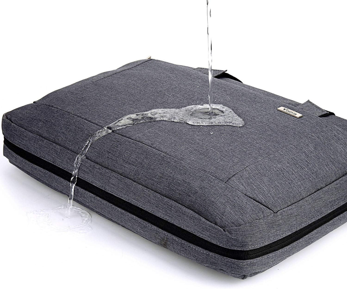 Voova Laptop Bag Case 17 17.3 Inch Computer Sleeve Messenger Bag with Shoulder Strap Expandable Waterproof Large Capacity Business Briefcase for Work Travel Fit 17-18” Laptop, Men Women, Gray