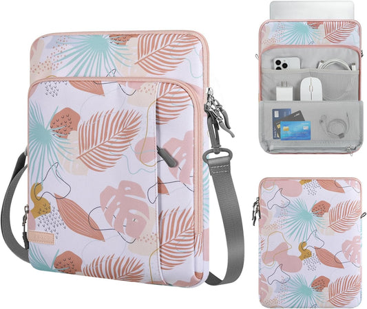 MoKo Laptop Sleeve Bag for 13.3-14 Inch, Notebook Carrying Case with Pocket Fits New MacBook Pro M3/M2 14" /13" M2/M1 Pro/M1 Max 14.2 2023-2021/Air 13.6" M2 2022, Surface Pro 9/8 13", Tropical Leaf