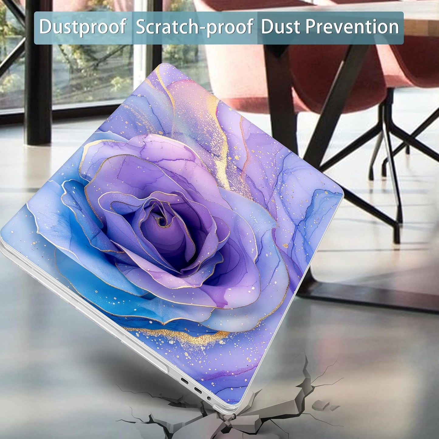 Mektron Case for MacBook Pro 16 Inch A2141 Cover 2019 Release 16" with Liquid Retina Display/Touch ID, Plastic Hard Shell with Keyboard Skin & Screen Protector & Dust Plug, Rose Marble