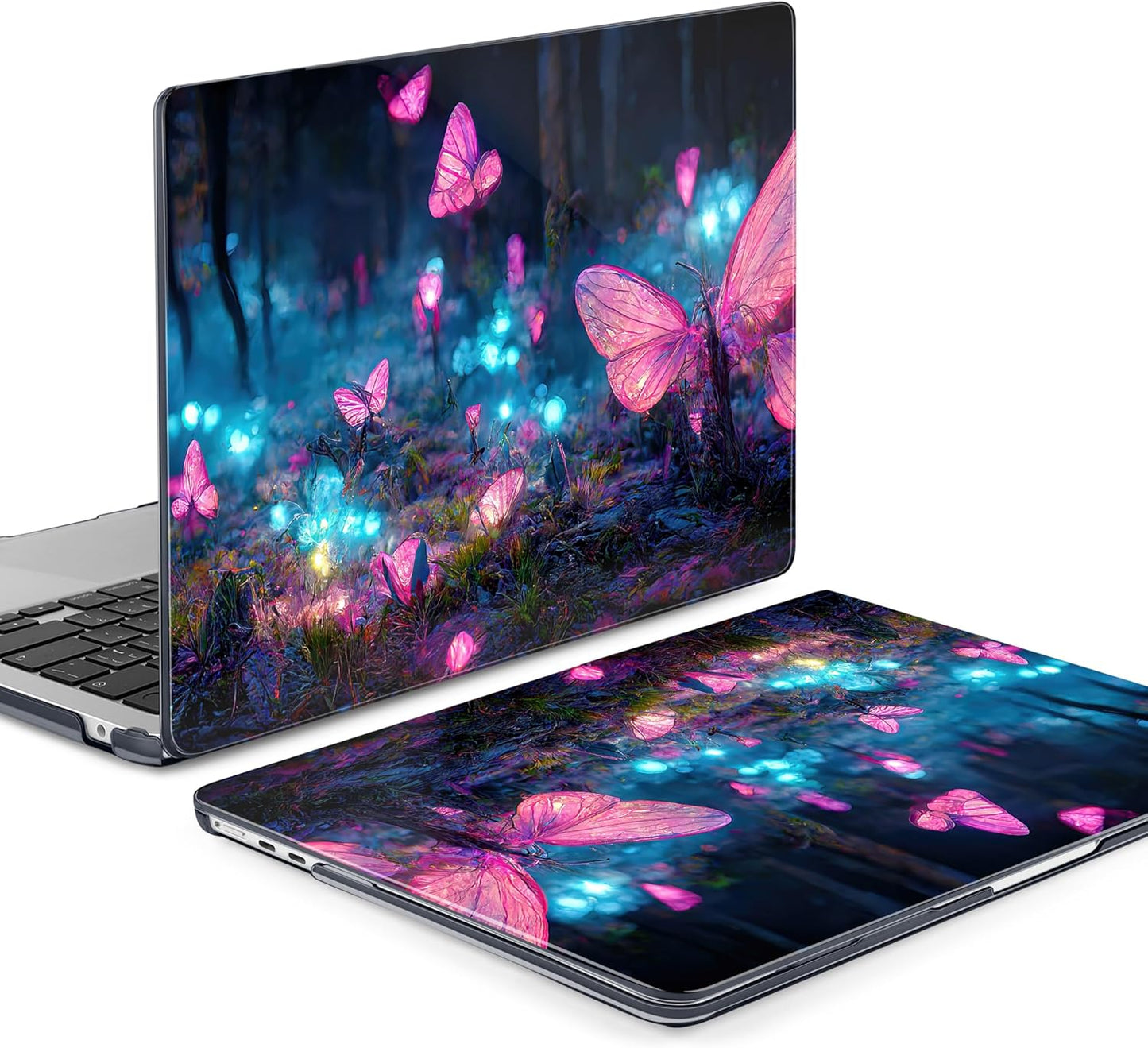 MEEgoodo for M4/M3/M2 MacBook Air 15.3 inch Case 2025 2024 2023, Case Fit Model (A3241/A3114/A2941) for MacBook Air 15 inch, Laptop Hard Shell with Keyboard Cover, Fantasy Forest