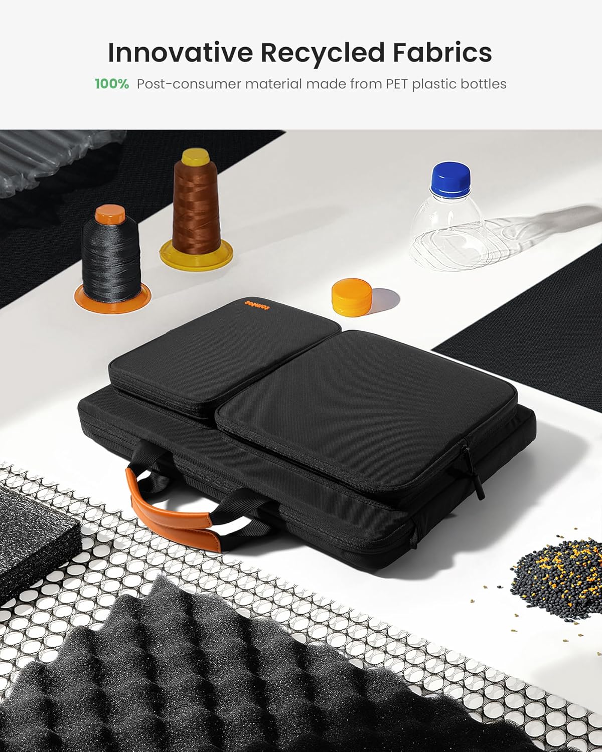 tomtoc 360 Protective Laptop Shoulder Bag compatible with The New Razer Blade Pro 17, HP Envy Laptop 17 Inch, Dell Inspiron 17 3000, ASUS ROG Zephyrus S 17.3 Inch, Notebook Bag with Accessory Pocket