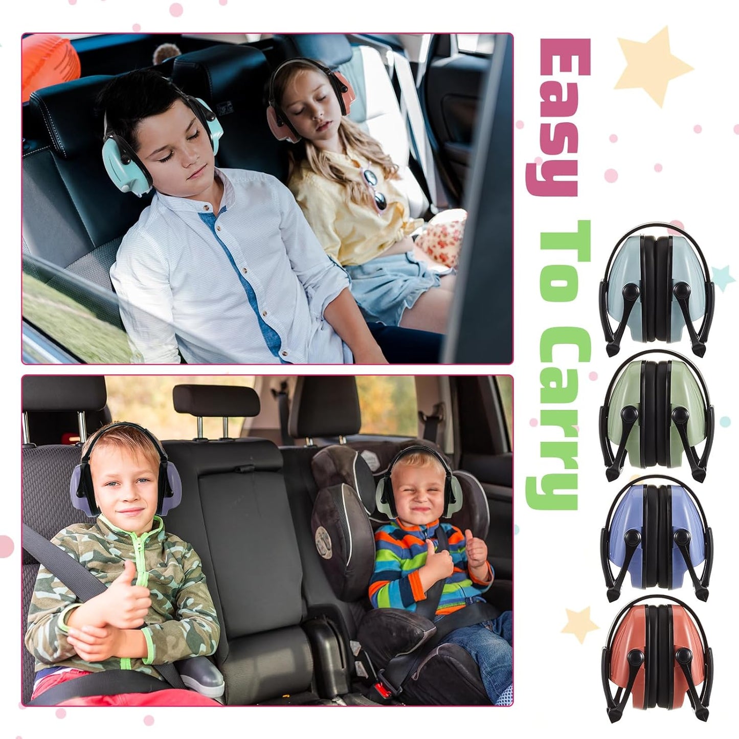 Amylove 12 Pcs Kids Ear Protection Noise Cancelling Headphones Ear Muffs Bulk 27db Adult Noise Reduction Hearing Earmuff(Universal Fit (kids & Adults),Modern Style,Soft Color)