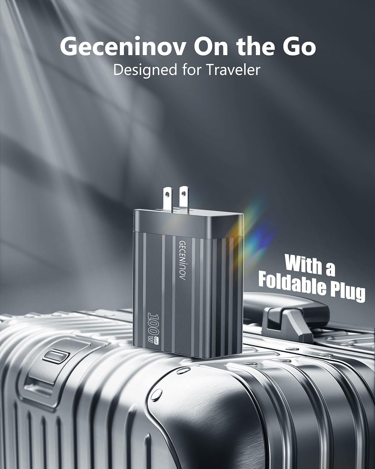 100W USB C Charger Block,4 Ports,Type C GaN Fast Block,Foldable Travel Plug Power Adapter for iPhone iPad Samsung Laptop,Tablets MacBook Pro Charger Replace for 65W 45W