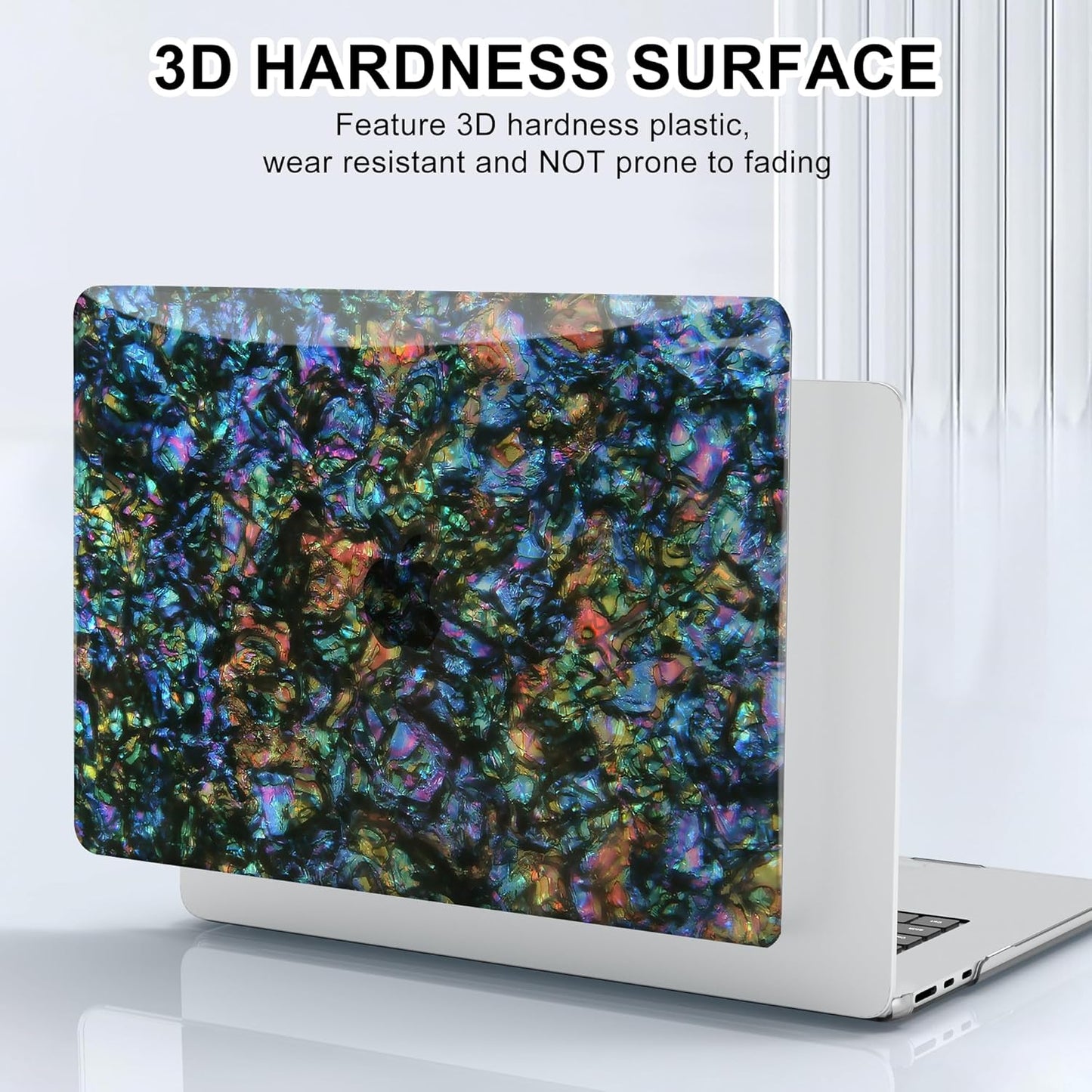 B BELK Compatible with MacBook Air 13 inch Case 2025 2024 2023 2022 M4 M3 M2 A3240 A3113 A2681, Plastic Hard Shell+Keyboard Cover+Screen Protector for MacBook Air 13.6 inch Case, Shiny Abalone Pearl