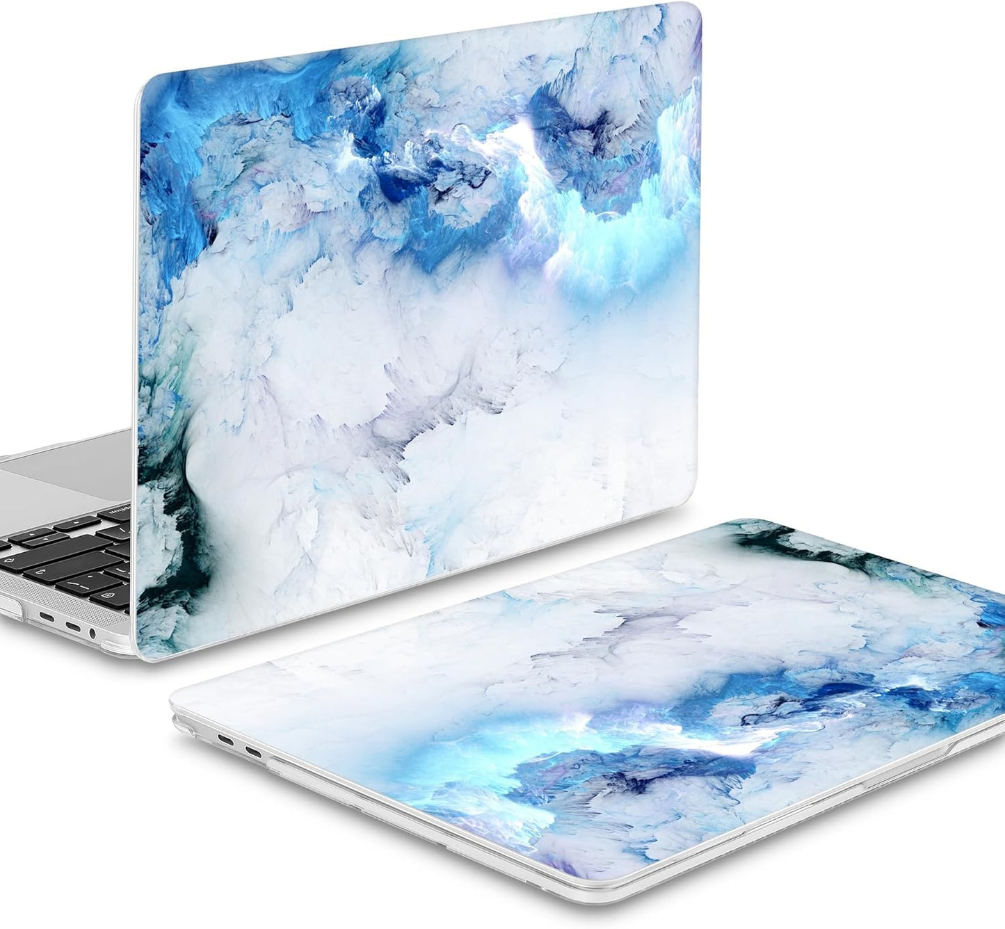 Mektron Case for MacBook Pro 16 inch A2141 (2020 2019 Release) with Touch bar & Touch ID, Ultra Thin Clear Hard Laptop Cover Keyboard Skin Screen Protector, Cloud & Lightning