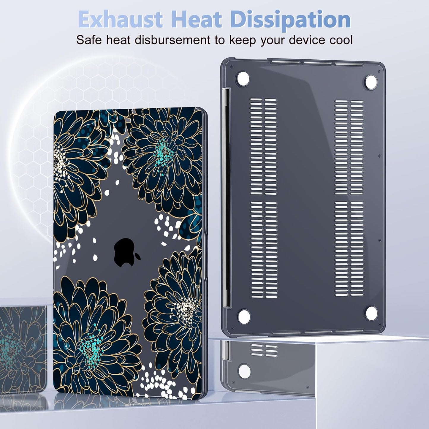 for MacBook Pro 16 inch Case 2019 2020 Release Model A2141, Plastic Hard Shell Cover with Keyboard Cover & Screen Protector for MacBook Pro 16 inch with Touch Bar & Touch ID, Luxury Floral