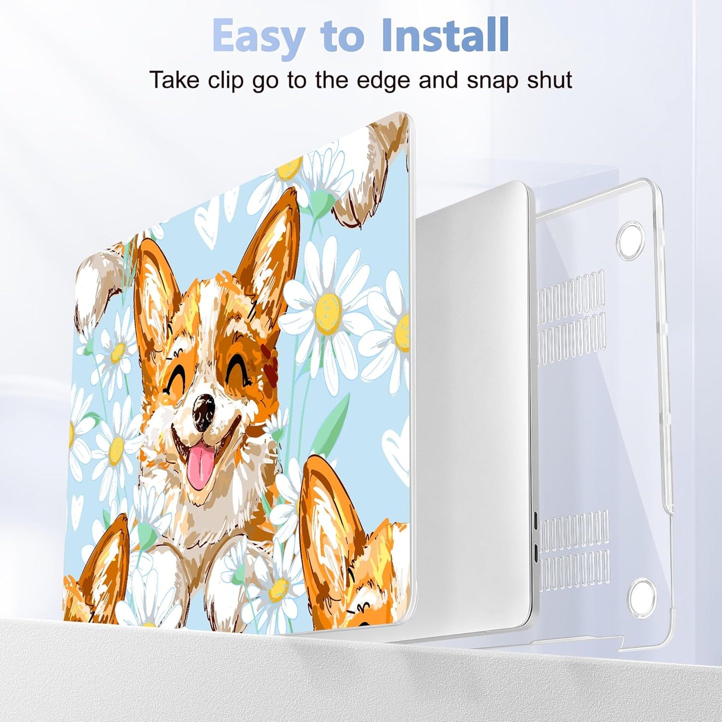 for MacBook Pro 16 inch Case 2019 2020 Release Model A2141, Plastic Hard Shell Cover with Keyboard Cover & Screen Protector for MacBook Pro 16 inch with Touch Bar & Touch ID, Cute Corgi Dog