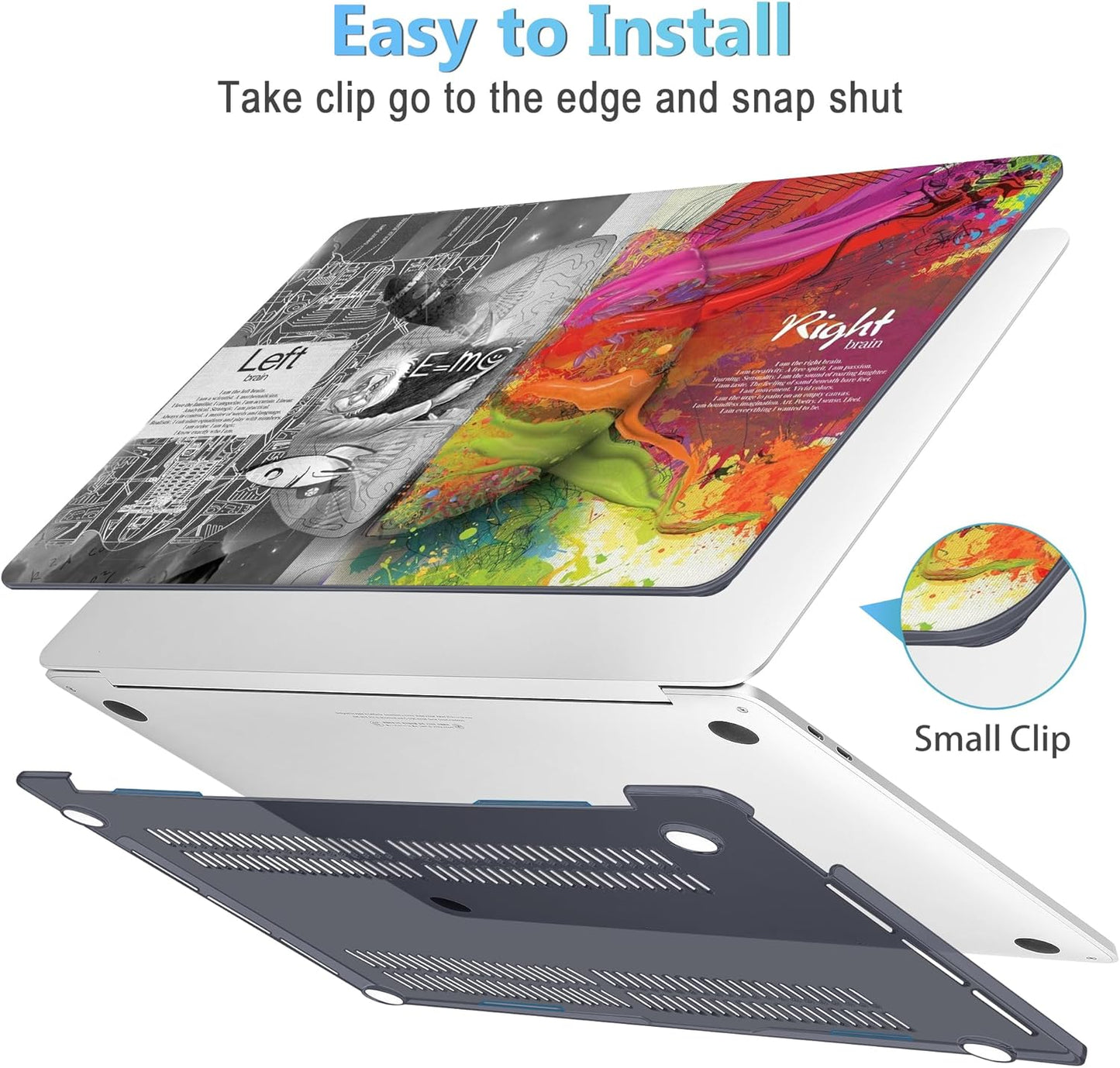 Mektron 16 inch Laptop Case, for MacBook Pro 16 inch Cover A2141 2020 2019 with Touch bar & Touch ID, Soft Touch Hard Shell Case w/Keyboard Skin Screen Protector Dust Plug, Wonderful Brain