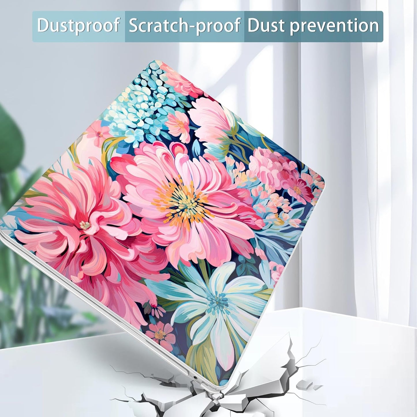 May Chen for MacBook Air 13.6 Inch Case 2025/2024/2023/2022 Release (Model A2681 A3113 A3240, M2 M3 M4 Chip) – Hard Shell Laptop Cover with Keyboard Cover & Screen Protector，Flowers Painting