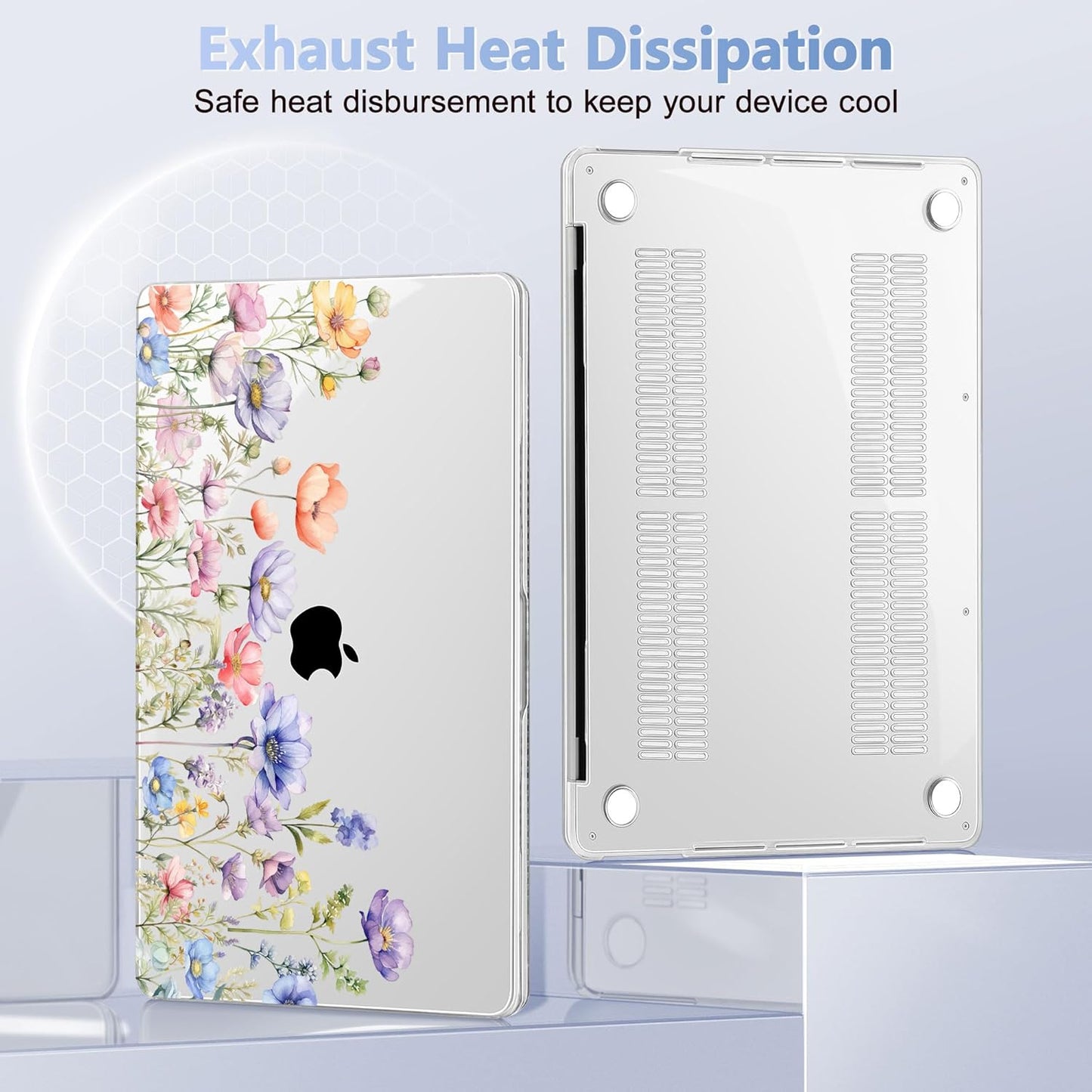 May Chen Case for MacBook Pro 13 inch M2 2023,2022,2021,2020 A2338 M1 A2251 A2289, Plastic Hard Shell Case for MacBook Pro 13" with Touch Bar Fits Touch ID, Wild Flowers