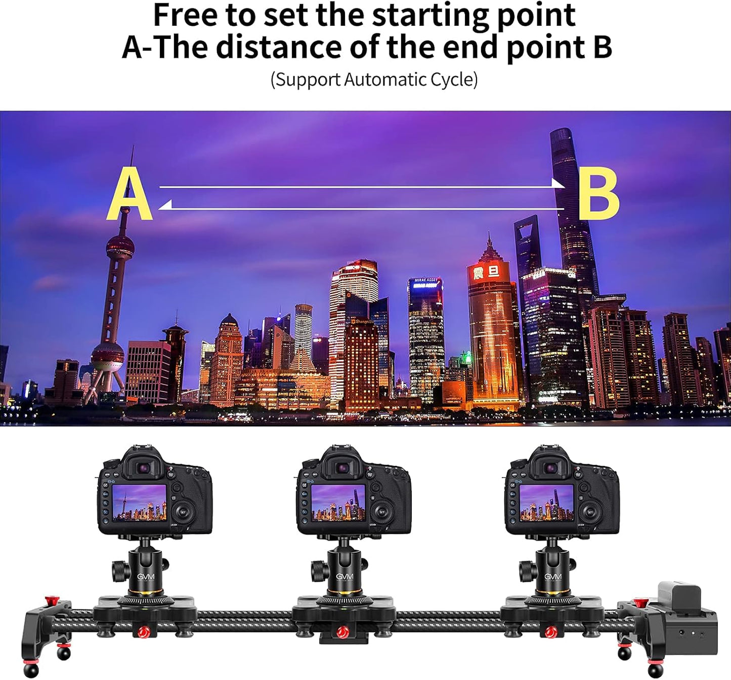 GVM Motorized Camera Slider,31" Wireless Carbon Fiber Dolly Rail Camera Slider with APP Control, Motorized Time Lapse and Video Shot Follow Focus Shot and 120 Degree Panoramic Shooting