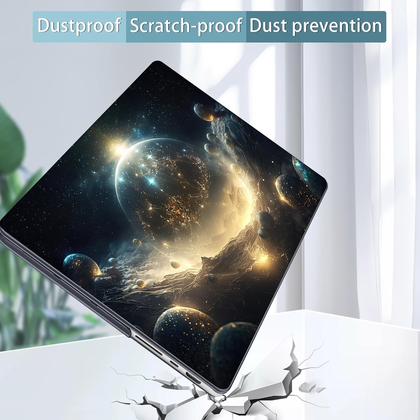 Tuiklol for M4 MacBook Pro 14 Inch Case 2024-2021 Release A3112 A3401 A3185/M3 A2918 A2992/M2 A2779/M1 A2442 Pro/Max Chip,Hard Shell Case with Screen Protector for Touch ID, Birth of Galaxy