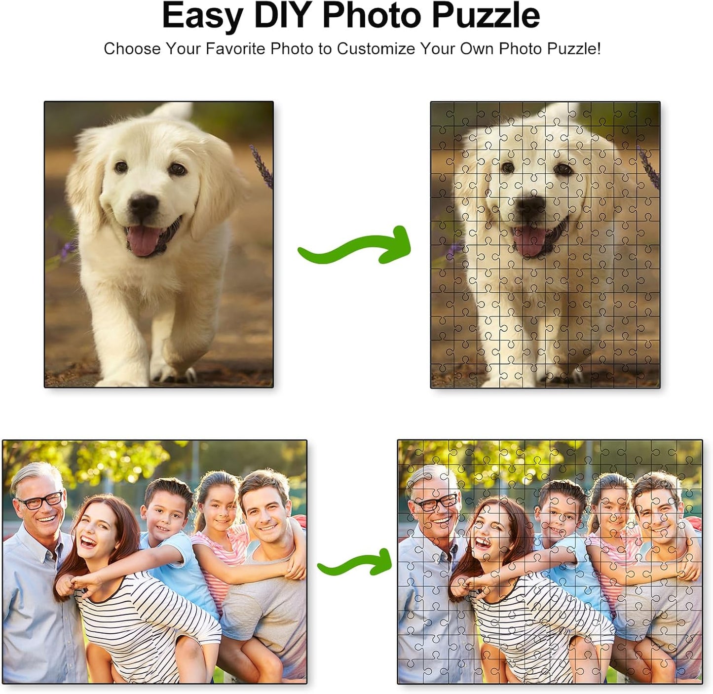 Custom 500 Piece Puzzle for Father's Day, Personalized Puzzle from Photos, Make a Puzzl e from a Photo, Wooden P-uzzle Jigsaw for Dad, Family, Wedding, Kids, Pet(15 * 20.5In Vertical)