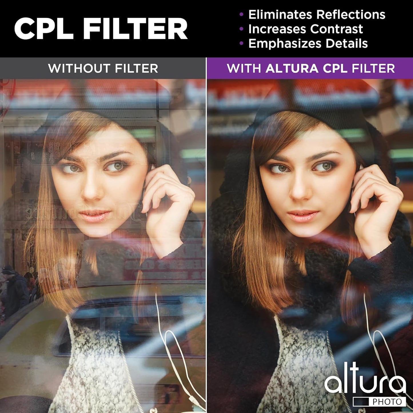 Altura Photo 55mm Lens Filter Kit - Multi-Coated UV Protector, CPL Polarizing and ND Neutral Density Filters + Case for Camera Accessories & Lenses
