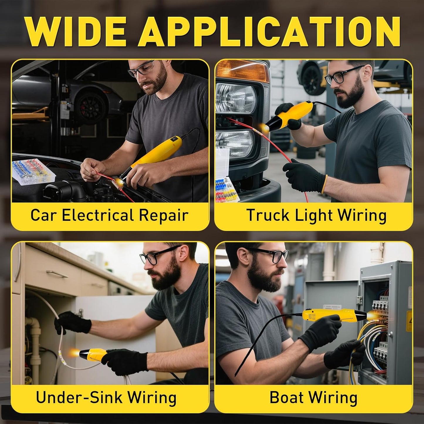 haisstronica 120 PCS Solder Seal Wire Connectors with Heat Gun Kit - Solder Sticks Wire Terminals Waterproof Electrical Connectors for Automotive, Marine, Wiring Repair