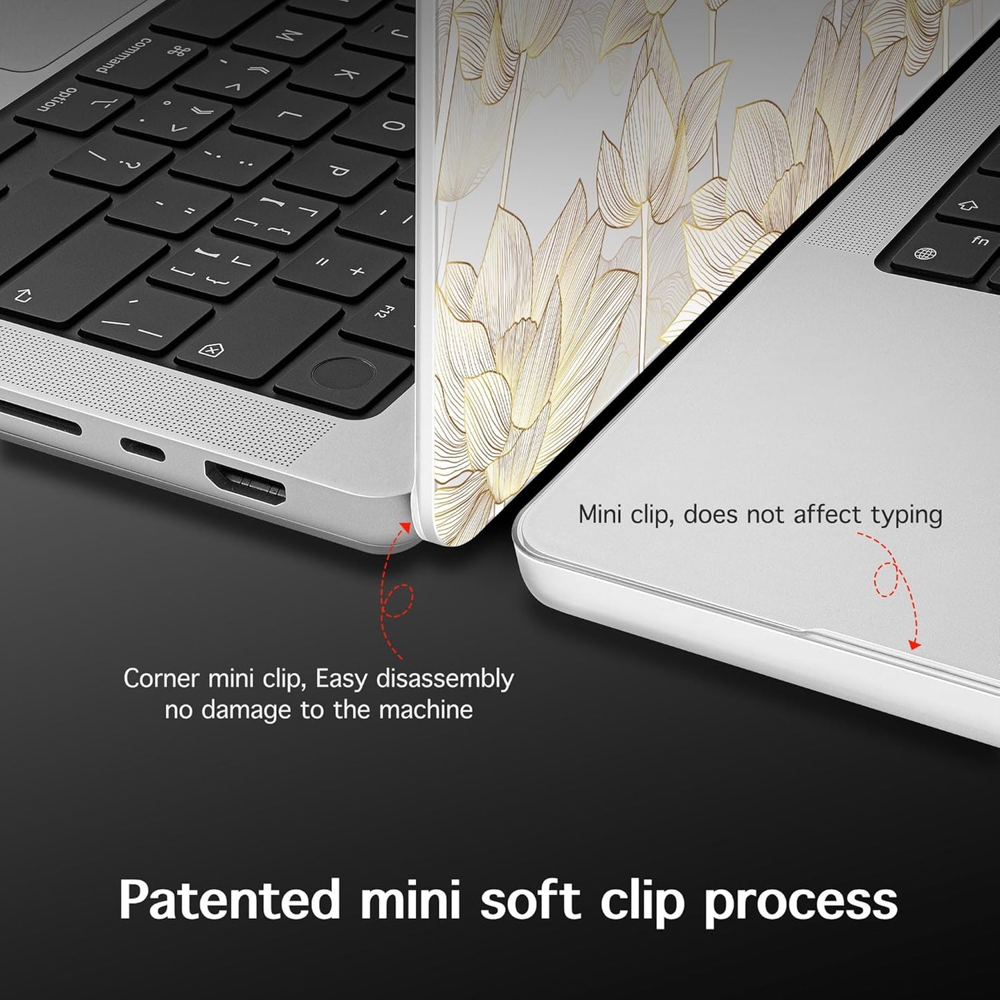 for MacBook Pro 16 inch Case 2021 2022 2023 2024 Release A3186 A3403 M4 A2991 M3 A2780 M2 A2485 M1 Pro/Max, Hard Shell Case with Screen Protector & Keyboard Cover, Lotus