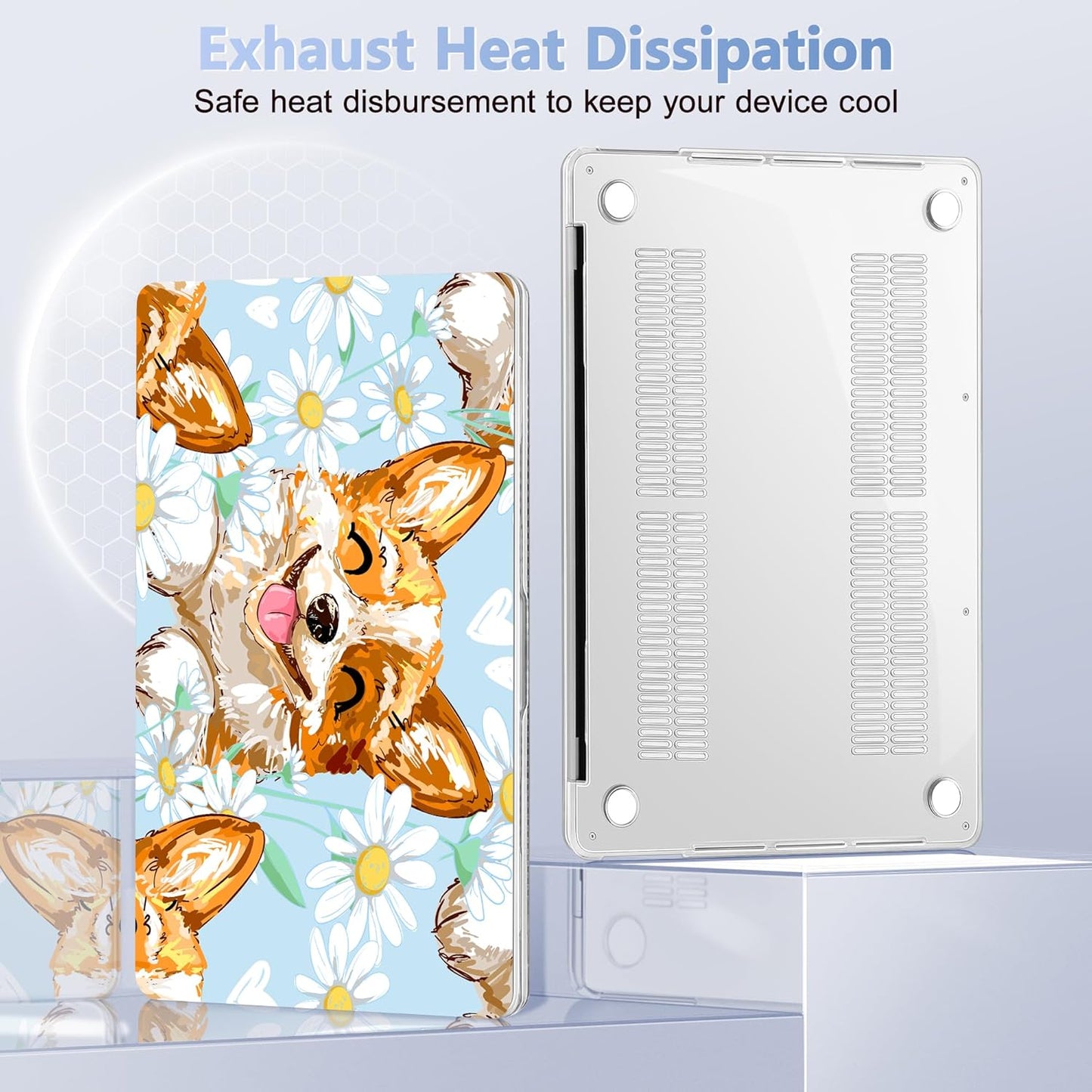 for MacBook Pro 16 inch Case 2019 2020 Release Model A2141, Plastic Hard Shell Cover with Keyboard Cover & Screen Protector for MacBook Pro 16 inch with Touch Bar & Touch ID, Cute Corgi Dog