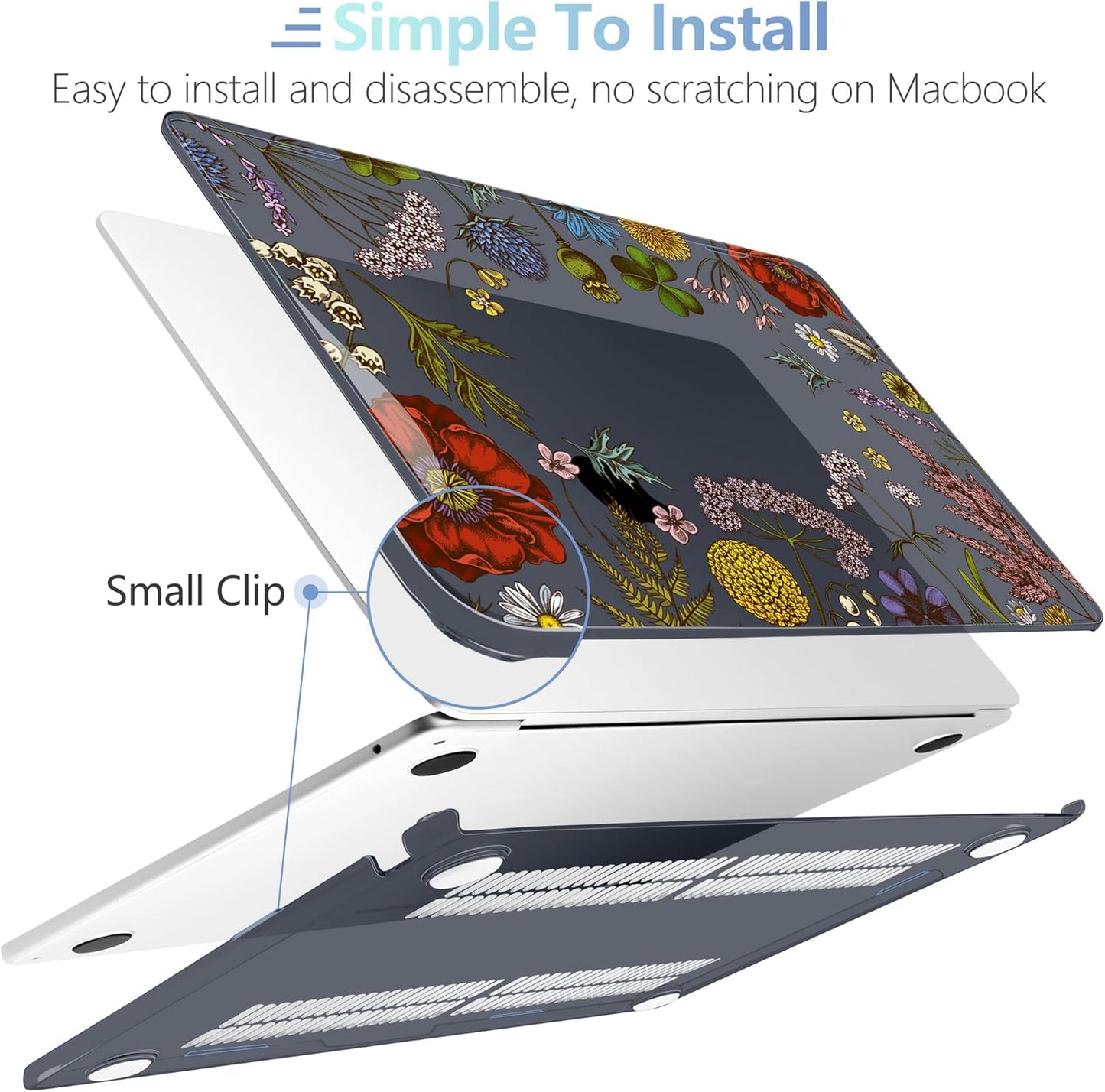 MEEgoodo for M4/M3/M2 MacBook Air 15.3 inch Case 2025 2024 2023, Case Fit Model (A3241/A3114/A2941) for MacBook Air 15 inch, Laptop Hard Shell with Keyboard Cover, Clover