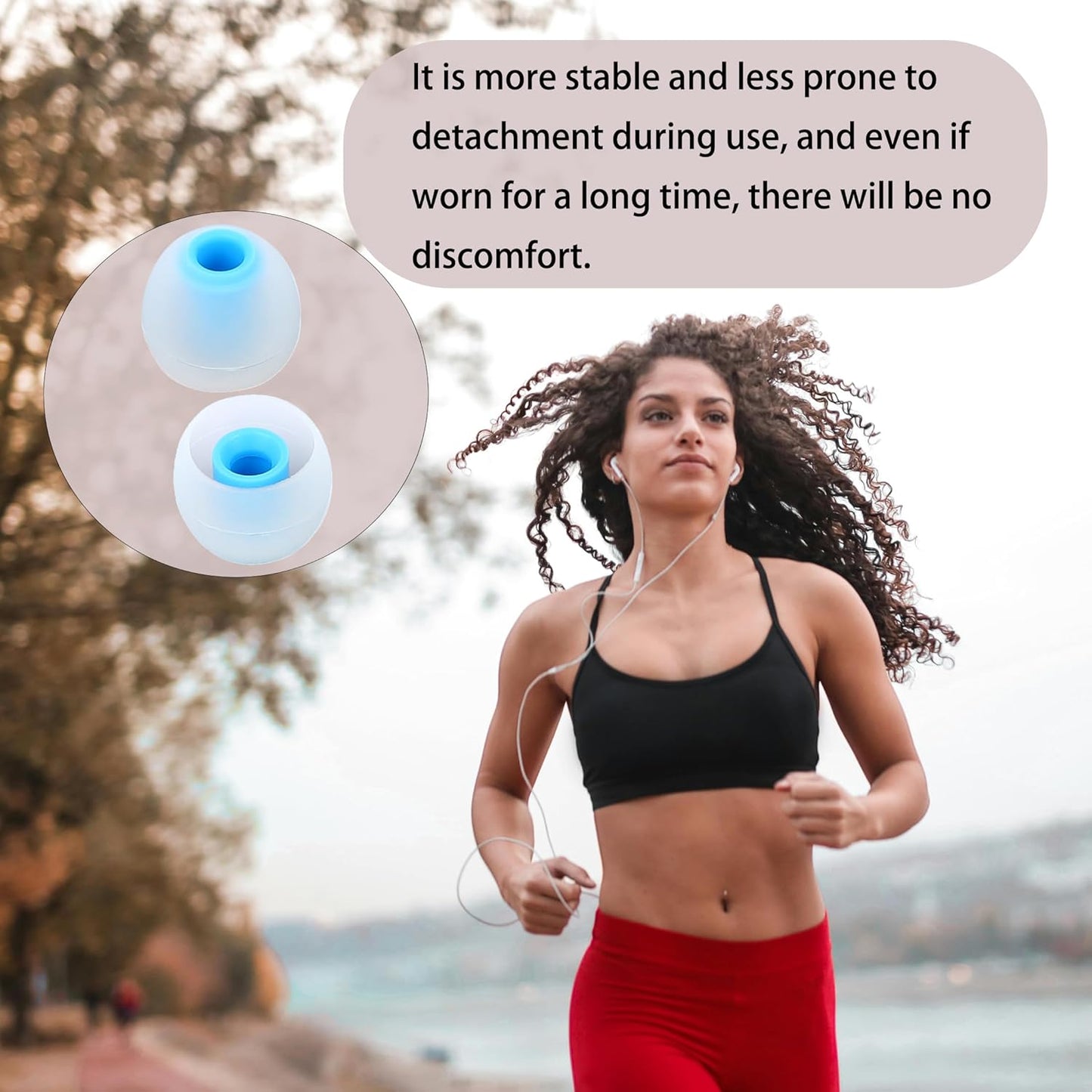 Earbud Replacement Tips Silicone Earbud Tips Ear Tips Fit Most in-Ear Earbuds(Inner Hole 3.8mm -5.1mm) Headphone Earbud Rubber Tips9 Pairs S M L