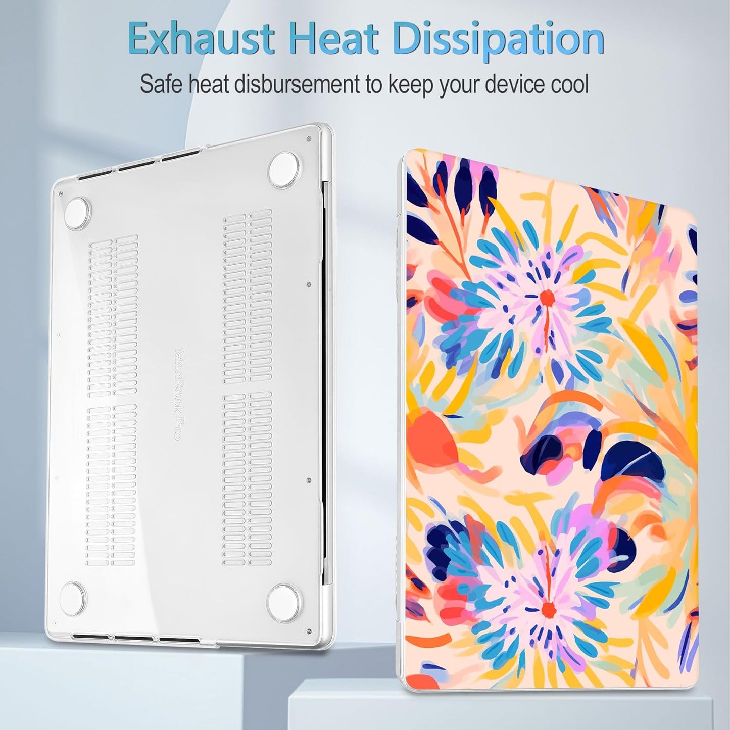 Mektron Case for MacBook Pro 16" M4 A3403 A3186 M3 A2991 M2 A2780 M1 A2485 (2021/2023/2024) Pro/Max with Touch ID, Hard Shell Plastic Laptop Cover Keyboard Cover Screen Protector, Abstract Botanical
