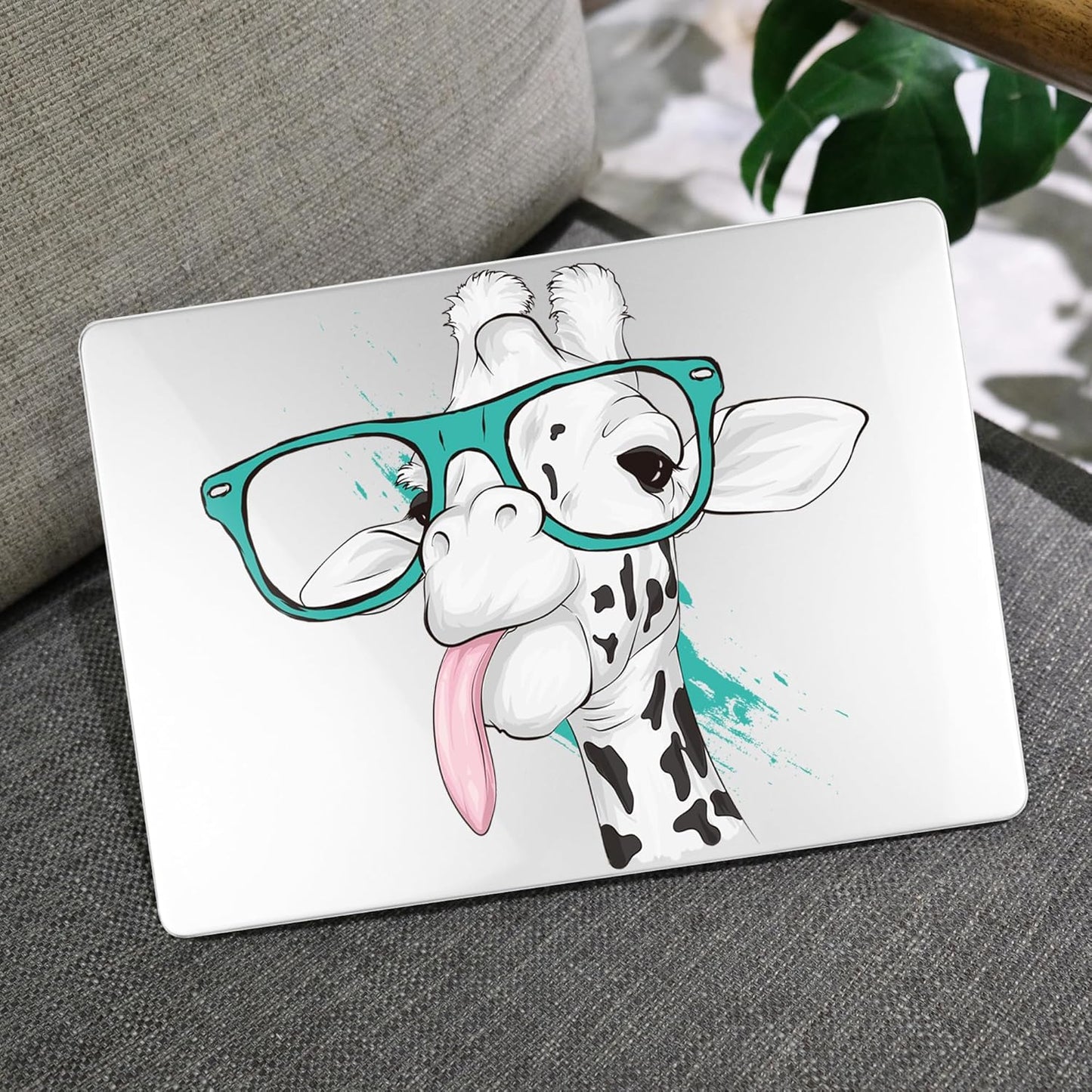 MEEgoodo for M4/M3/M2 MacBook Air 15.3 inch Case 2025 2024 2023, Case Fit Model (A3241/A3114/A2941) for MacBook Air 15 inch, Laptop Hard Shell with Keyboard Cover, Funny Giraffe