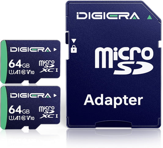 64GB CT100 microSDXC UHS-I Memory Card with Adapter - up to 100MB/s, C10, U1, V10, Full HD, A1, Micro SD Card for Smartphones, Tablets, Cameras, Gaming Consoles, and Drones (2 Pack)