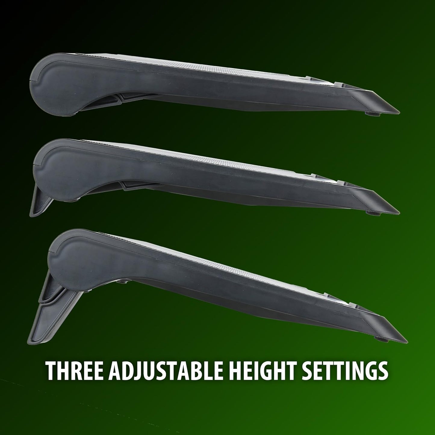 ENHANCE Gaming Laptop Cooling Pad Stand with LED Cooler Fans, Adjustable Height, & Dual USB Port for 17 inch Laptops - 5 Ultra Quiet High Performance Fans 2630 RPM & Built-in Bumpers - Green