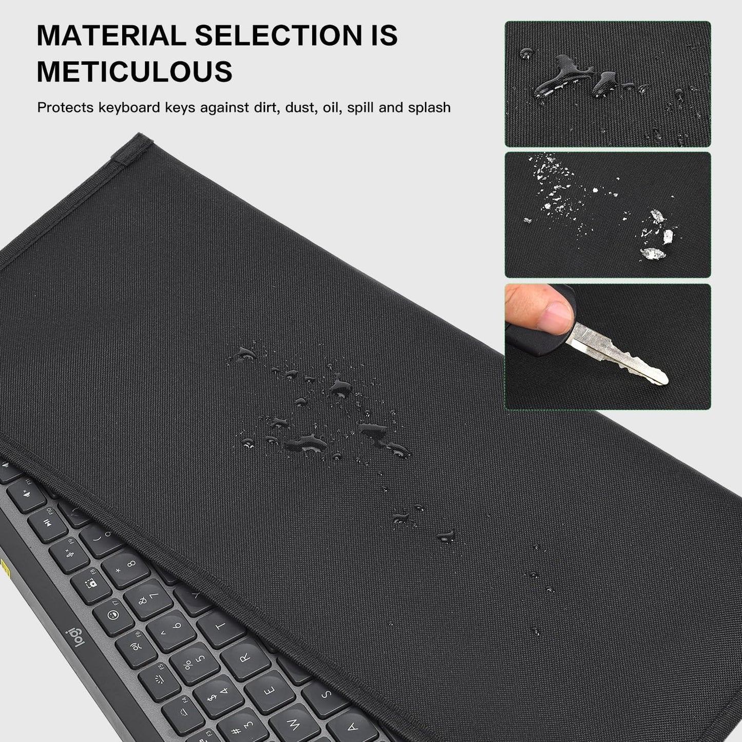 Computer Keyboard Dust Cover Sleeve Bag for Universal Keyboard, 68-87 Keys Wireless/Wired Gaming PC Keyboard Dust Cover, Logitech/Dell/Corsair/Havit/Redragon/Arteck/Apple Keyboard Protector-Black